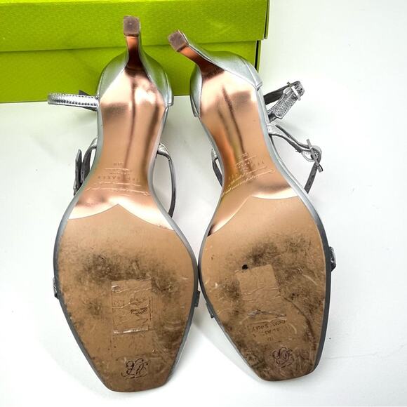 Ted Baker Triam Silver Double Strap High-Heel Sandals - Picture 8 of 10